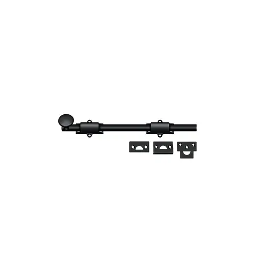 12" Surface Bolt, Solid Brass Material, Heavy-Duty, 12-1/2" Length, 1-1/4" Projection, Matte Black Finish 12" Surface Bolt, Solid Brass Material, Heavy-Duty, 12-1/2" Length, 1-1/4" Projection, Matte Black Finish
