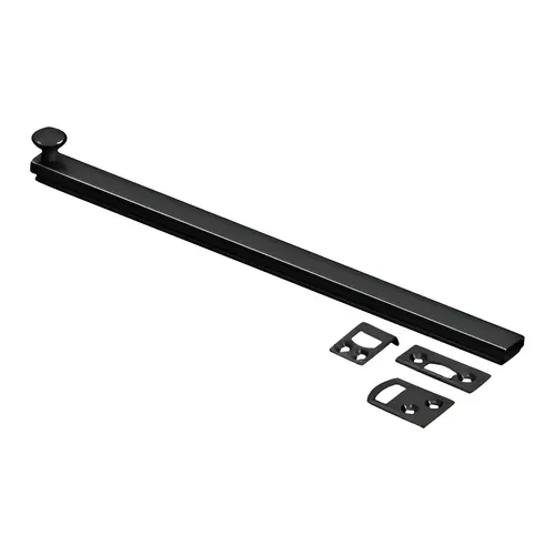 12" Surface Bolt, Concealed Screw, HD in Paint Black