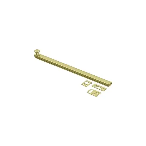 12" Surface Bolt, Concealed Screw, HD in Polished Brass 12" Surface Bolt, Concealed Screw, HD in Polished Brass