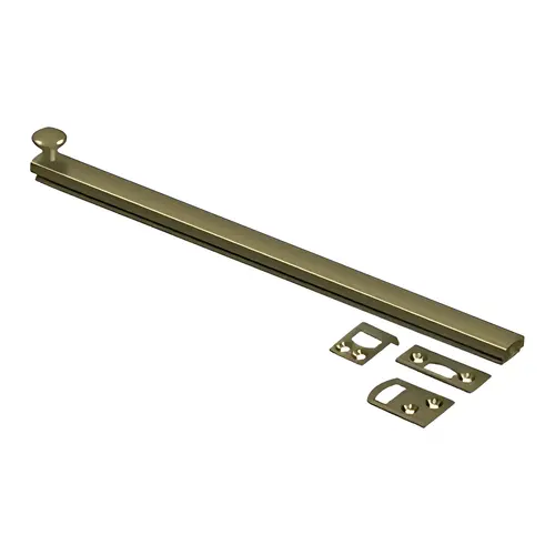 12" Surface Bolt, Concealed Screw, HD in Antique Brass 12" Surface Bolt, Concealed Screw, HD in Antique Brass