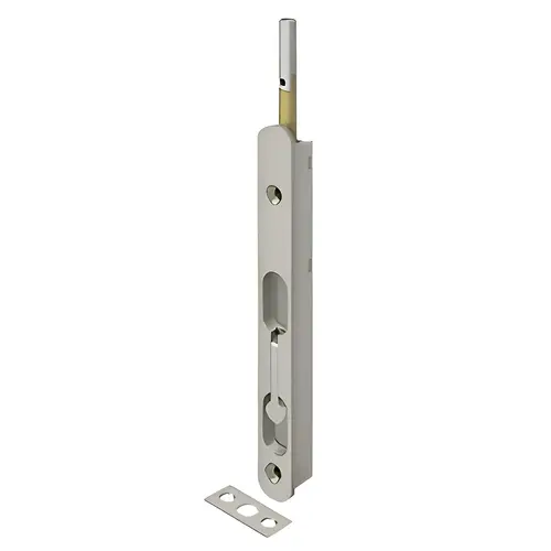 18" Extension Flush Bolt, Solid Brass Material, Round Corners, 1/2" Bolt Diameter, 1" Bolt Throw, Satin Nickel Finish, Door Accessory 18" Extension Flush Bolt, Solid Brass Material, Round Corners, 1/2" Bolt Diameter, 1" Bolt Throw, Satin Nickel Finish, Door Accessory