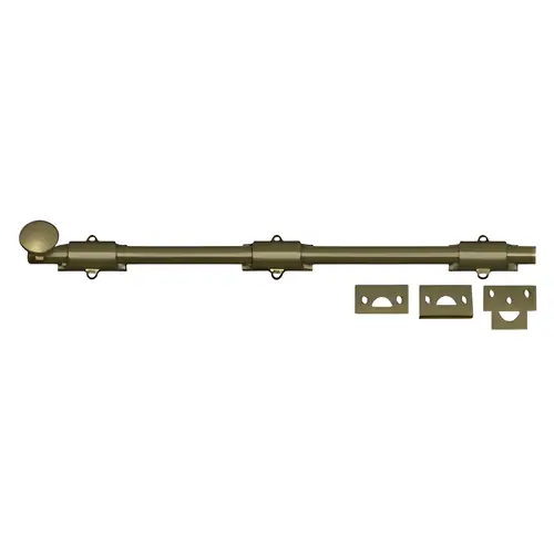 18" Surface Bolt, Solid Brass Material, Heavy Duty, 18" Length, Antique Brass Finish 18" Surface Bolt, Solid Brass Material, Heavy Duty, 18" Length, Antique Brass Finish