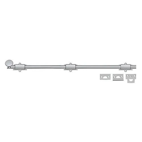 24" Surface Bolt; Heavy Duty; Satin Chrome Finish 24" Surface Bolt; Heavy Duty; Satin Chrome Finish