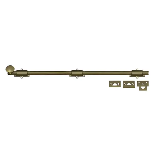 24" Surface Bolt; Heavy Duty; Antique Brass Finish 24" Surface Bolt; Heavy Duty; Antique Brass Finish