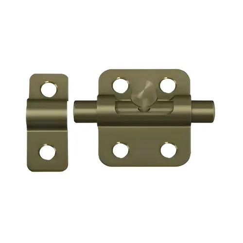 2" Barrel Bolt; Antique Brass Finish 2" Barrel Bolt; Antique Brass Finish