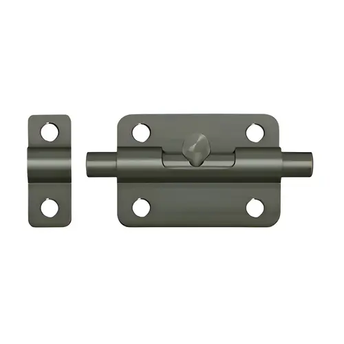 3" Barrel Bolt, Solid Brass Material, Surface Bolt Function, 3" Length, 1-1/2" Width, Antique Nickel Finish, Bb Series 3" Barrel Bolt, Solid Brass Material, Surface Bolt Function, 3" Length, 1-1/2" Width, Antique Nickel Finish, Bb Series
