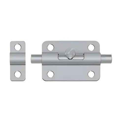 3" Barrel Bolt, Solid Brass Material, 3" Length, 1-1/2" Width, 1" Projection, Satin Chrome Finish, Door Security Hardware 3" Barrel Bolt, Solid Brass Material, 3" Length, 1-1/2" Width, 1" Projection, Satin Chrome Finish, Door Security Hardware