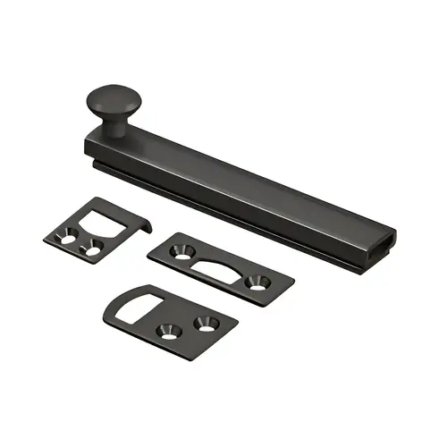 4" Surface Bolt, Concealed Screw, Solid Brass Material, 4" Length, Oil Rubbed Bronze Finish 4" Surface Bolt, Concealed Screw, Solid Brass Material, 4" Length, Oil Rubbed Bronze Finish