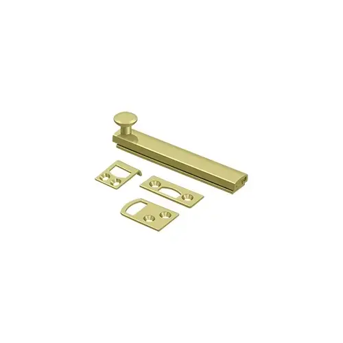 4" Surface Bolt, Concealed Screw, HD in Polished Brass 4" Surface Bolt, Concealed Screw, HD in Polished Brass