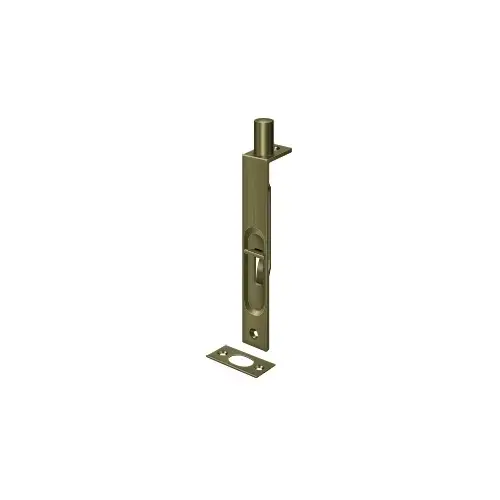 6" Flush Bolt; Heavy Duty; Square; Antique Brass Finish 6" Flush Bolt; Heavy Duty; Square; Antique Brass Finish
