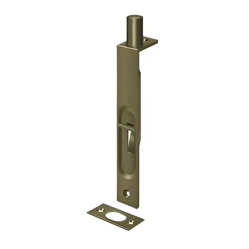 6" Flush Bolt; Heavy Duty; Square; Antique Brass Finish 6" Flush Bolt; Heavy Duty; Square; Antique Brass Finish