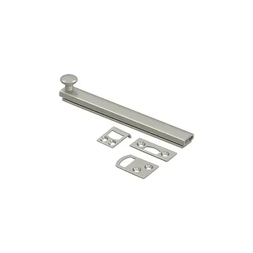 6" Surface Bolt, Concealed Screw, HD in Brushed Nickel 6" Surface Bolt, Concealed Screw, HD in Brushed Nickel