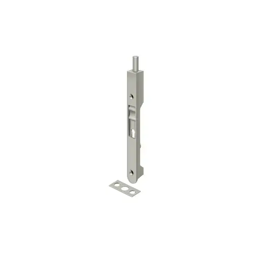 7" Flush Bolt, Solid Brass Material, Round Corner Style, 1" Bolt Throw, Traditional Design, Satin Nickel Finish 7" Flush Bolt, Solid Brass Material, Round Corner Style, 1" Bolt Throw, Traditional Design, Satin Nickel Finish