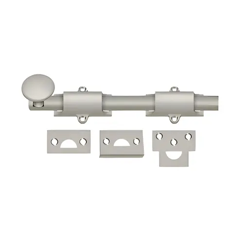 8" Surface Bolt; Heavy Duty; Satin Nickel Finish 8" Surface Bolt; Heavy Duty; Satin Nickel Finish