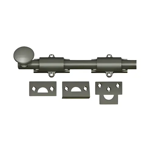 8" Surface Bolt; Heavy Duty; Antique Nickel Finish 8" Surface Bolt; Heavy Duty; Antique Nickel Finish
