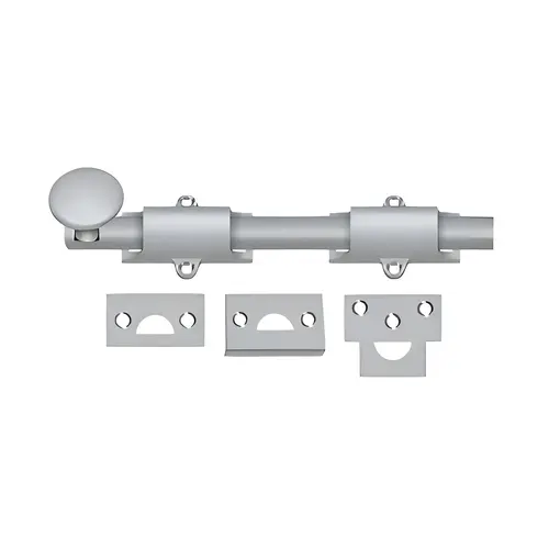 8" Surface Bolt; Heavy Duty; Satin Chrome Finish 8" Surface Bolt; Heavy Duty; Satin Chrome Finish
