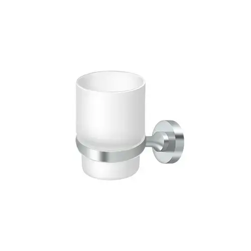 3-3/4" Height Nobe Series Frosted Glass Tumbler Set Chrome