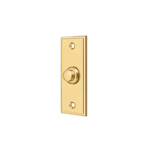 Bell Button, Rectangular Contemporary in PVD Polished Brass