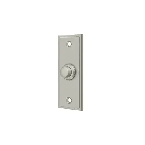 Bell Button, Rectangular Contemporary in Brushed Nickel