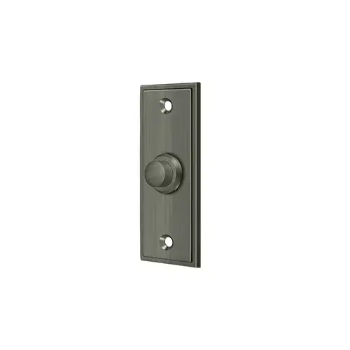 Bell Button, Rectangular Contemporary in Antique Nickel Bell Button, Rectangular Contemporary in Antique Nickel