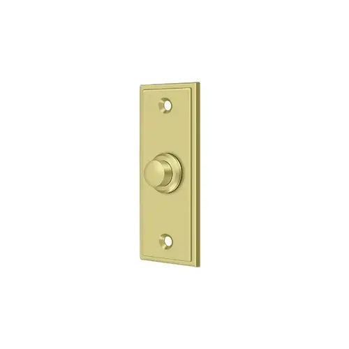 Bell Button, Rectangular Contemporary in Polished Brass Bell Button, Rectangular Contemporary in Polished Brass