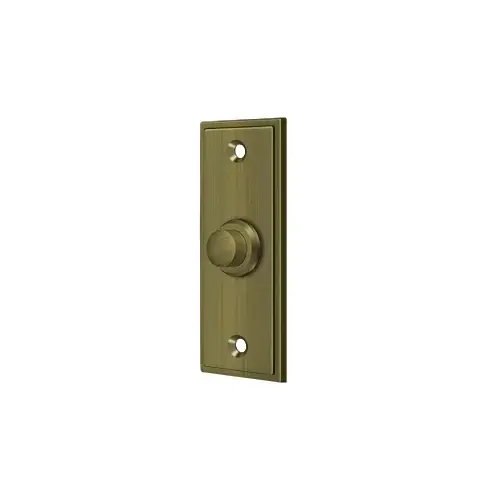 Bell Button, Rectangular Contemporary in Antique Brass Bell Button, Rectangular Contemporary in Antique Brass