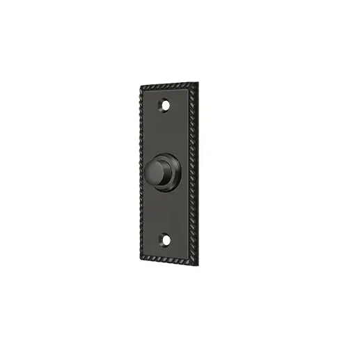 Bell Button, Rectangular with Rope Pattern in Oil-rubbed Bronze Bell Button, Rectangular with Rope Pattern in Oil-rubbed Bronze