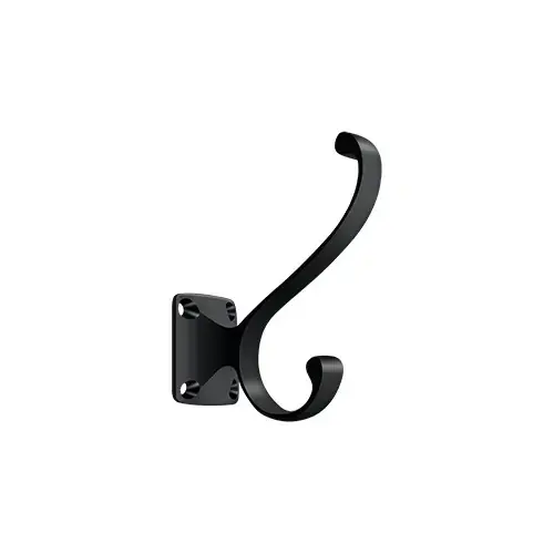 Heavy Duty, Coat and Hat Hook, Black Finish Heavy Duty, Coat and Hat Hook, Black Finish