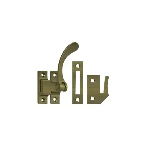 Window Lock, Casement Fastener, Reversible, 4-1/2" in Antique Brass Window Lock, Casement Fastener, Reversible, 4-1/2" in Antique Brass