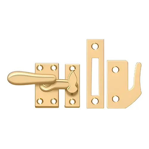 Window Lock, Casement Fastener, Medium in PVD Polished Brass