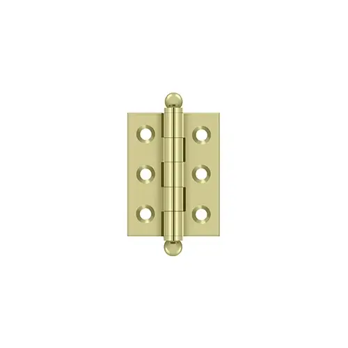 2" x 1-1/2" Hinge, w/ Ball Tips in Unlacquered Brass Pair 2" x 1-1/2" Hinge, w/ Ball Tips in Unlacquered Brass Pair