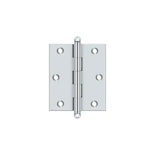 3" x 2-1/2" Hinge, w/ Ball Tips in Polished Chrome Pair 3" x 2-1/2" Hinge, w/ Ball Tips in Polished Chrome Pair