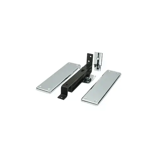 Spring Hinge, Double Action w/ Solid Brass Cover Plates in Polished Chrome Spring Hinge, Double Action w/ Solid Brass Cover Plates in Polished Chrome
