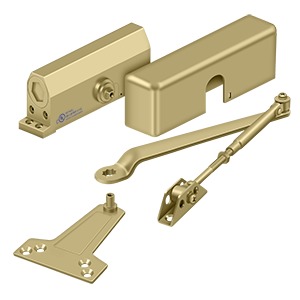 Deltana DC70-GOLD Door Closer Size No.3, Surface Mount Design, Die-Cast Aluminum Body, Stamped Steel Arm, 8-7/8" Length, Gold Finish