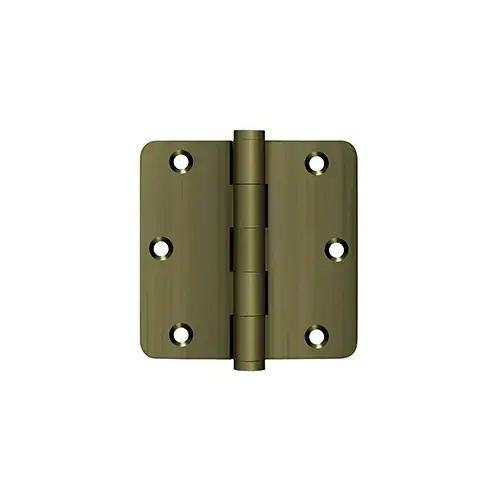 3-1/2" x 3-1/2" x 1/4" Radius Hinges in Antique Brass Pair 3-1/2" x 3-1/2" x 1/4" Radius Hinges in Antique Brass Pair