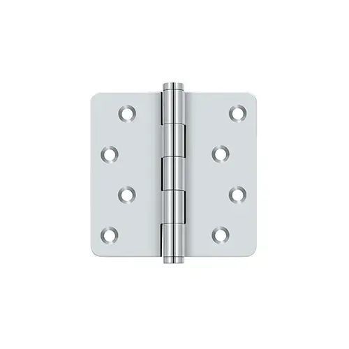 DSB4R426-RZ 4.0" x 1/4R Solid Brass Hinge Pair Polished Chrome DSB4R426-RZ 4.0" x 1/4R Solid Brass Hinge Pair Polished Chrome