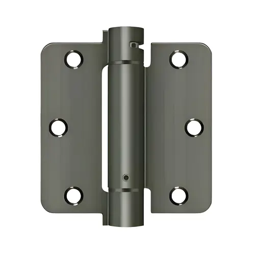 3-1/2" X 3-1/2" X 1/4" Spring Hinge, Steel Material, 1/4" Radius Corners, Antique Nickel Finish 3-1/2" X 3-1/2" X 1/4" Spring Hinge, Steel Material, 1/4" Radius Corners, Antique Nickel Finish