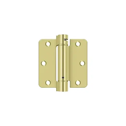 3-1/2" x 3-1/2" x 1/4" Spring Hinge in Polished Brass 3-1/2" x 3-1/2" x 1/4" Spring Hinge in Polished Brass