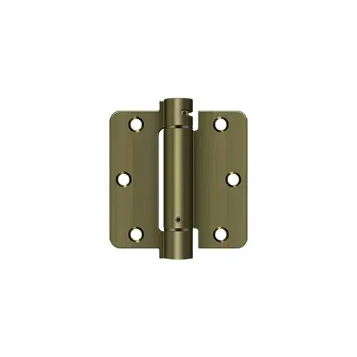 3-1/2" x 3-1/2" x 1/4" Spring Hinge in Antique Brass 3-1/2" x 3-1/2" x 1/4" Spring Hinge in Antique Brass