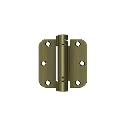 3-1/2" x 3-1/2" x 5/8" Spring Hinge in Antique Brass