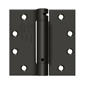 Deltana DSH45U10B 4-1/2" x 4-1/2" Spring Hinge, UL Listed in Oil-rubbed Bronze