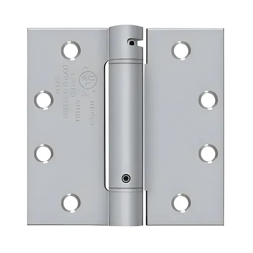 4-1/2" X 4-1/2" Spring Hinge, Steel Material, Square Corner, UL Listed, Adjustable Tension, Satin Chrome Finish, Dsh Series 4-1/2" X 4-1/2" Spring Hinge, Steel Material, Square Corner, UL Listed, Adjustable Tension, Satin Chrome Finish, Dsh Series
