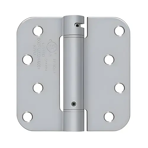 4" X 4" X 5/8" Spring Hinge, Steel Material, 5/8" Radius Corner, UL Listed, Satin Chrome Finish, Dsh Series Hinges 4" X 4" X 5/8" Spring Hinge, Steel Material, 5/8" Radius Corner, UL Listed, Satin Chrome Finish, Dsh Series Hinges