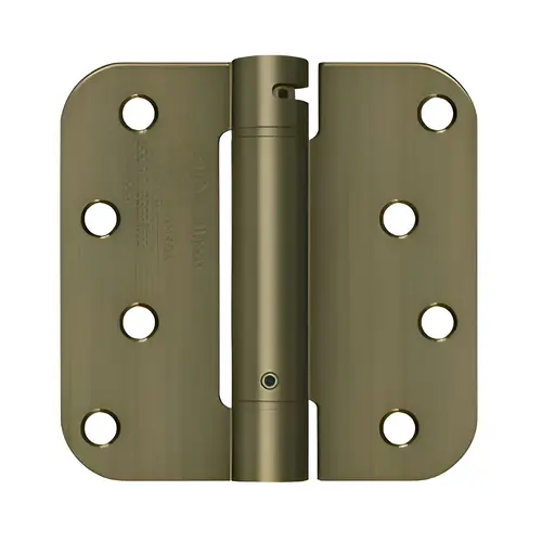 4" X 4" X 5/8" Spring Hinge, Dsh Series, Steel Material, Mortise Mounting, 3 Knuckles, Antique Brass Finish, UL Listed 4" X 4" X 5/8" Spring Hinge, Dsh Series, Steel Material, Mortise Mounting, 3 Knuckles, Antique Brass Finish, UL Listed