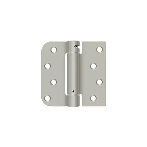 4" x 4" x 5/8" x SQ Spring Hinge, UL Listed in Brushed Nickel