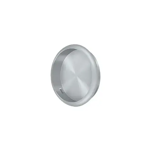 Flush Pull; Round; 2-1/8" Diameter; Satin Chrome Finish Flush Pull; Round; 2-1/8" Diameter; Satin Chrome Finish
