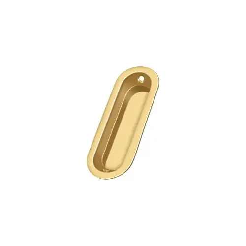 Flush Pull, Oblong, 3-1/2" x 1-1/4" x 3/8" in PVD Polished Brass