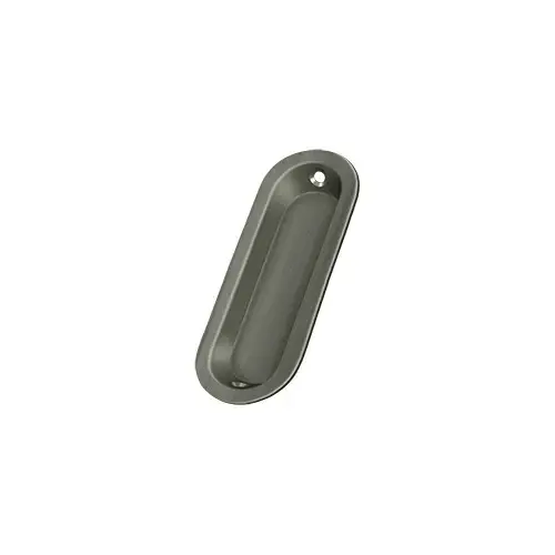 Flush Pull, Oblong, 3-1/2" x 1-1/4" x 3/8" in Antique Nickel Flush Pull, Oblong, 3-1/2" x 1-1/4" x 3/8" in Antique Nickel