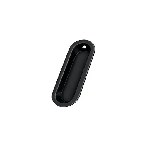Flush Pull, Oblong, 3-1/2" x 1-1/4" x 3/8" in Paint Black