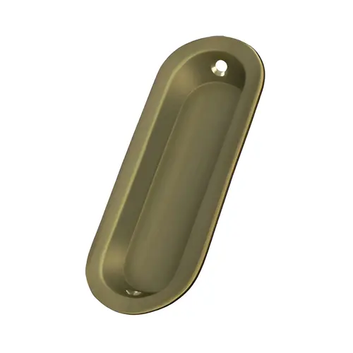 Flush Pull, Oblong, 3-1/2" x 1-1/4" x 3/8" in Antique Brass Flush Pull, Oblong, 3-1/2" x 1-1/4" x 3/8" in Antique Brass